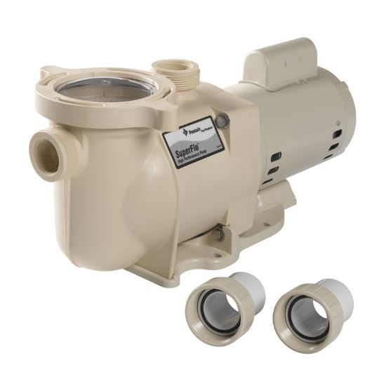 2 HP 230 V Superflo Pump Ig 1 1/2IN Skt X 2IN Spg Unions SFN12A Nsf Listed Pentair - 340040
