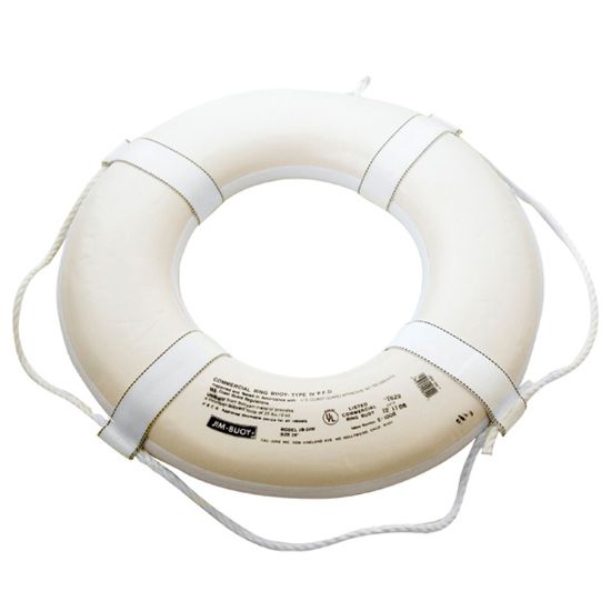 24 Inch Safety Swimming Pool Ring Buoy White Coast Guard Approved Pfd 4 Kemp - 10-205