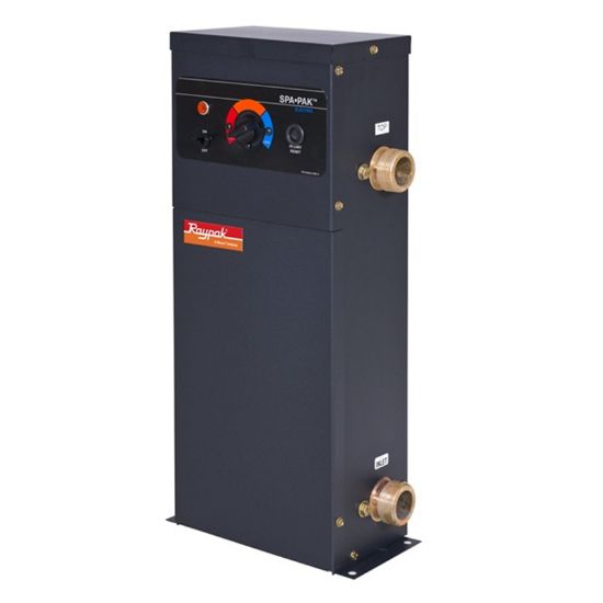 Raypak 37.5K Btu 11 KW 240 V 46 AMP Elec Spa Heater In / Out Brass Headers W/ Incoloy Elements 1 1/2-Inch - 1640