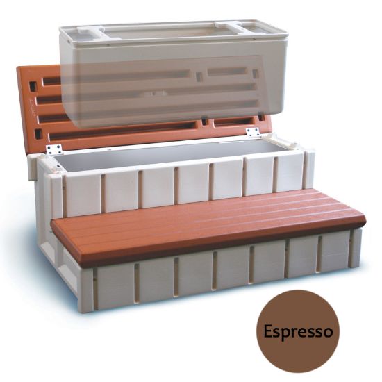 Confer Plastics Inc Hot Tub Steps 36 Inch Storage Step Espresso Leisure Accents LASS36 - Sc - E - LASS36-SC-E