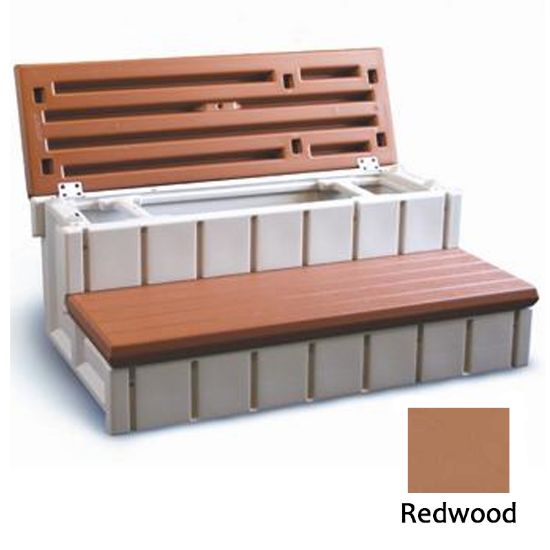 Confer Plastics Inc 36-Inch Storage Step Redwood Leisure Accents - LASS36-SC-R