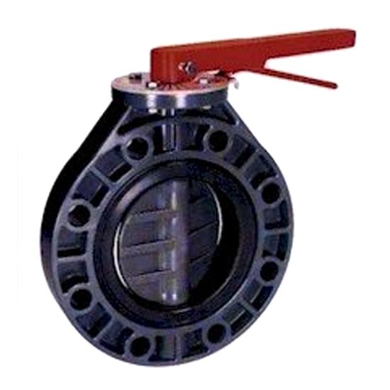 Thermoplastic Valves Inc. 3-Inch Tvi Universal Style Butterfly Valve PVC/PP/EPDM With Handle - 0300ASPXOEEWML