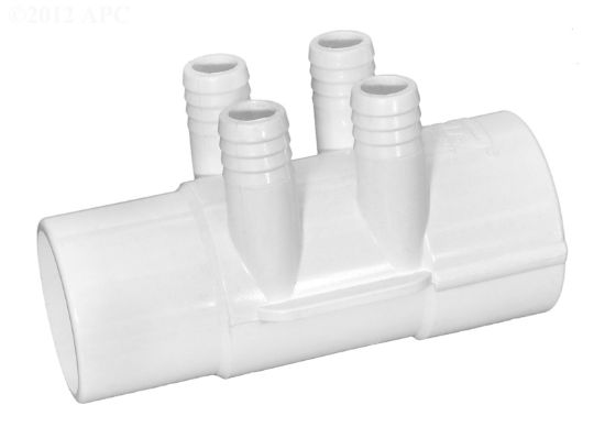 Waterway Hot Tub Manifold PVC Water Way 672-7140B 2 Inch Slip X 2 Inch Spg With 4-3/4' R.b. Ports
