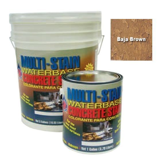 Multicoat Multi-Stain Water-Based Concrete Stain, Baja Brown, 5 Gallon - MSBB5