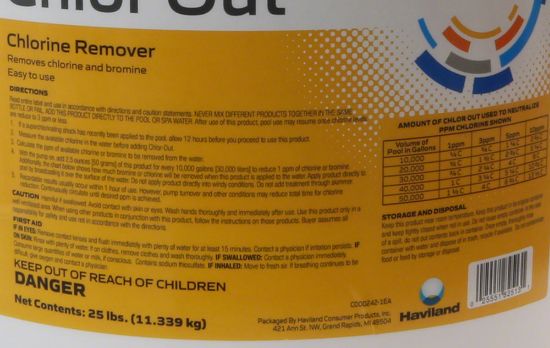 Haviland Consumer Products 25 Lb Chlor Out Chlorine Neutralizer Haviland Durachlor - C002833-PL25