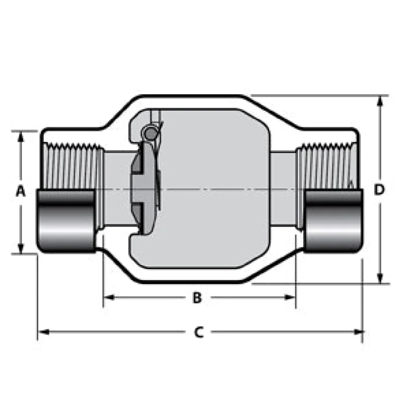 1/2" PVC Clear Utility Spring Check Valve - SR Threaded ends (S1580C-05FSR)