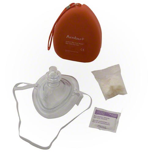 Kemp USA Ambu CPR Mask w/ O2 Inlet & Hard Case 10-502