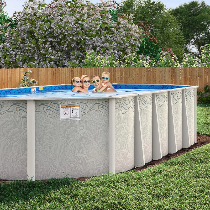 12' x 20' Oval 8" Resin Frame Silver Interlude Pool & Bundle | 52" or 54"