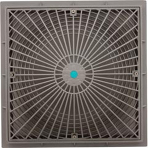 AquaStar 12" Square MoFlow Suction Outlet Cover and Mud Frame Light Gray, 12MF103