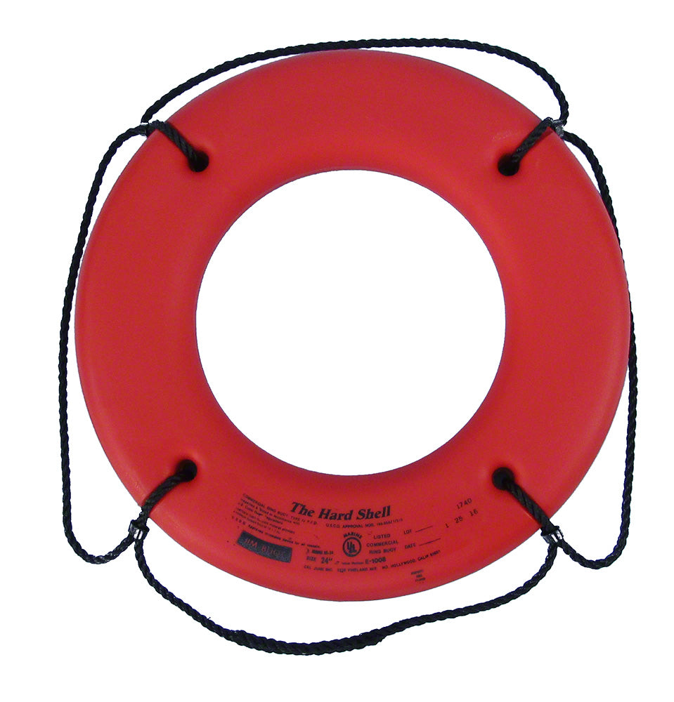USCG Hard Shell Polyethylene 30 Inch Life Ring Buoy - Orange