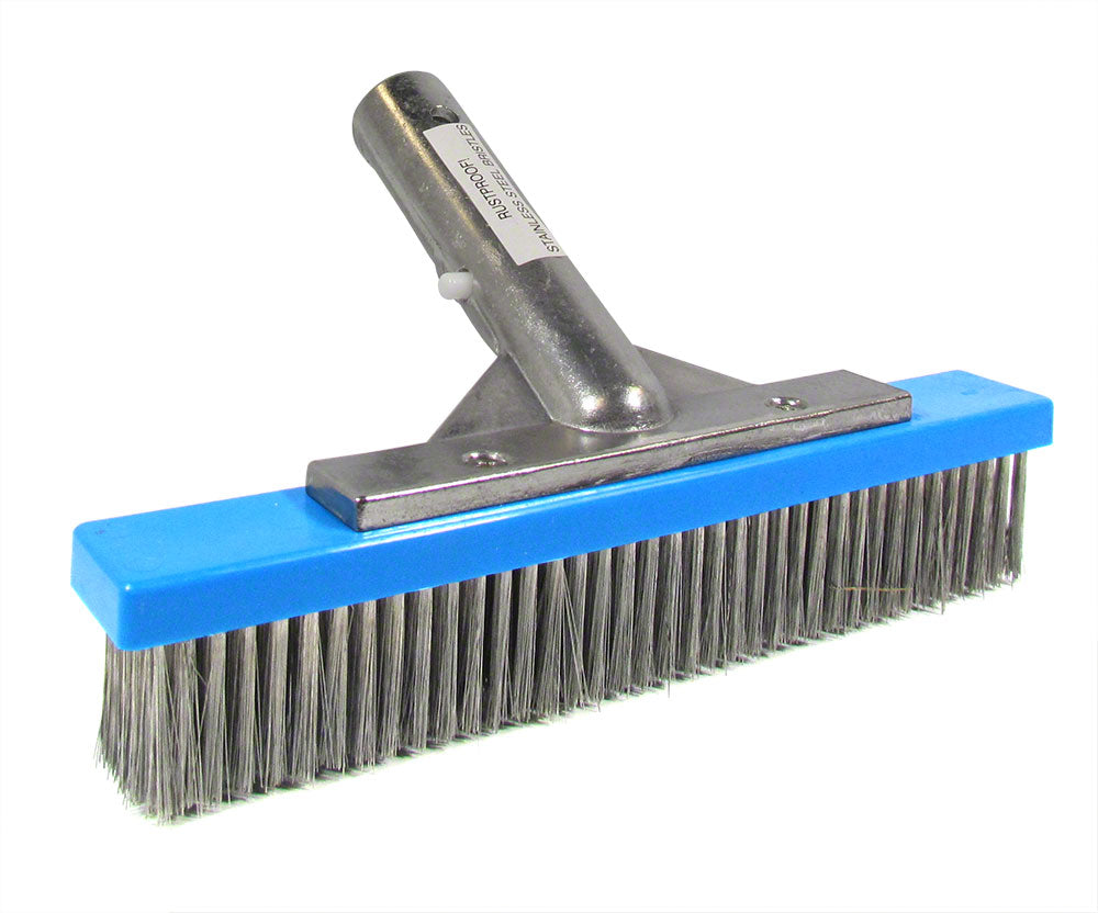 Stainless Steel Algae Brush with Aluminum Back - 9 Inch