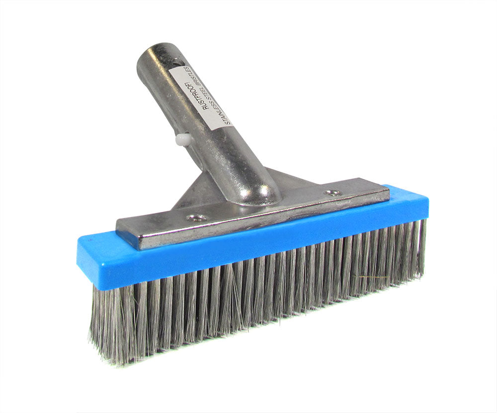 Stainless Steel Algae Brush with Aluminum Back - 6 Inch