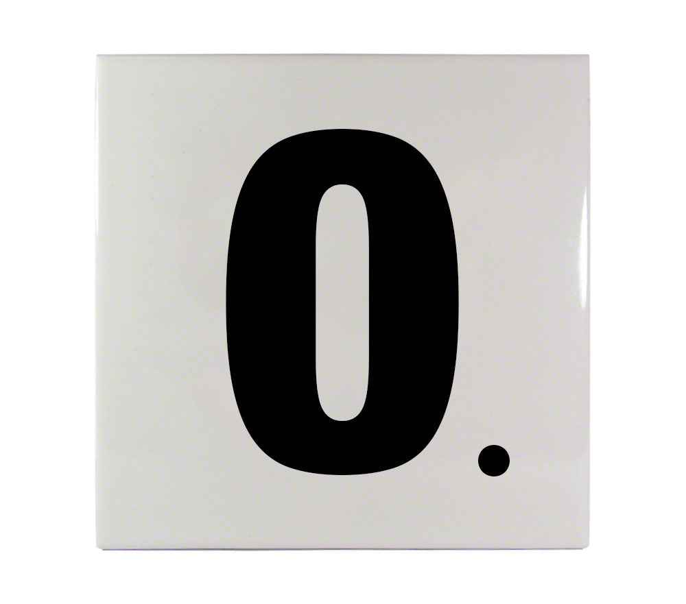 0. Ceramic Smooth Tile Depth Marker 6 Inch x 6 Inch with 4 Inch Lettering