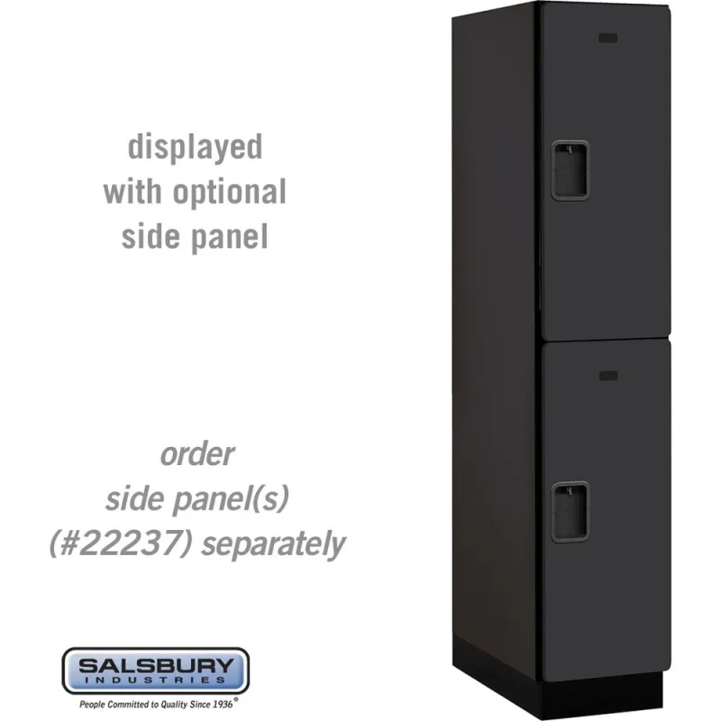 15" Wide Double Tier Designer Wood Locker - 1 Wide - 6 Feet High - 24" Deep by Salsbury Black