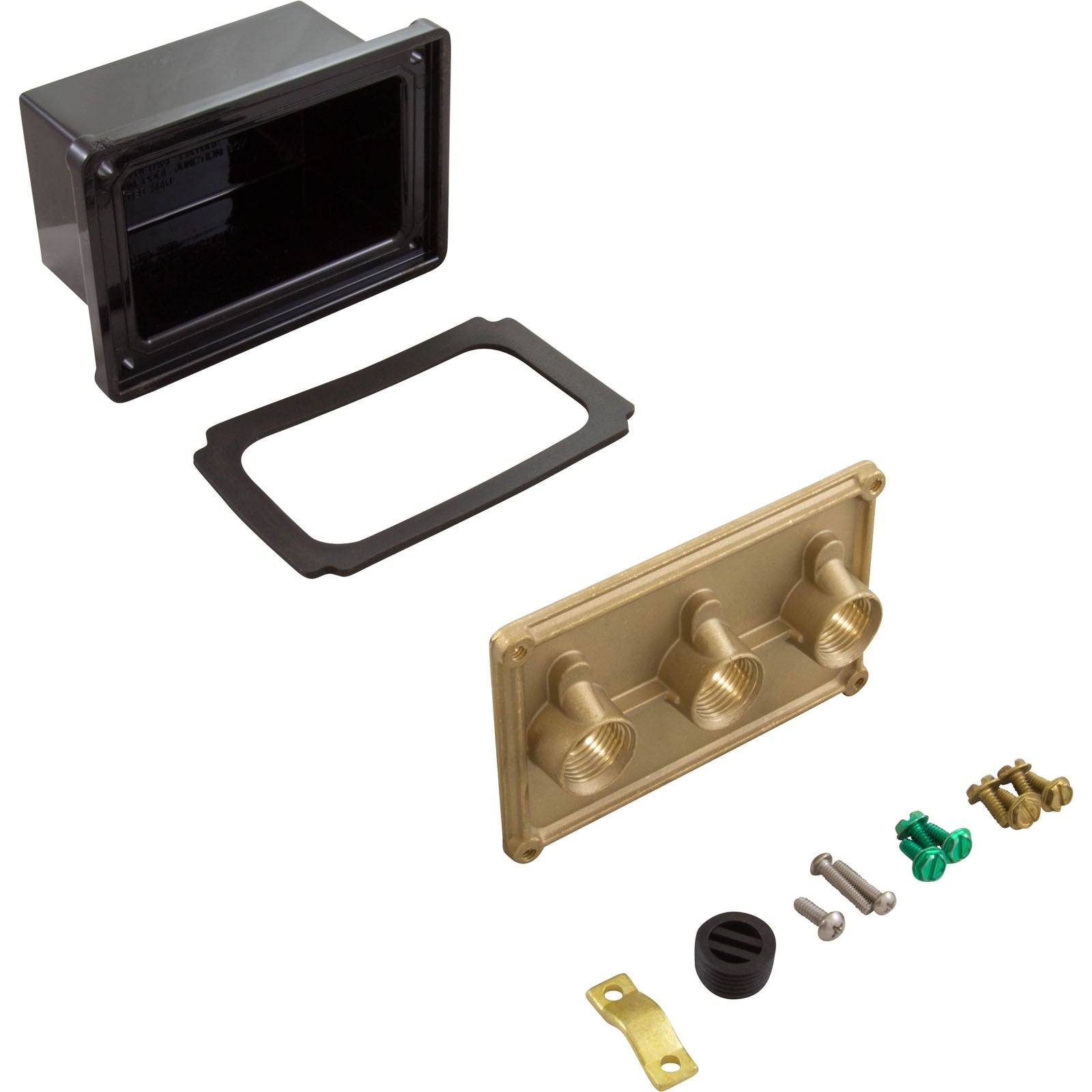Light Junction Box, Pentair,(3) 1/2" Ports, Brass Base : 78310500