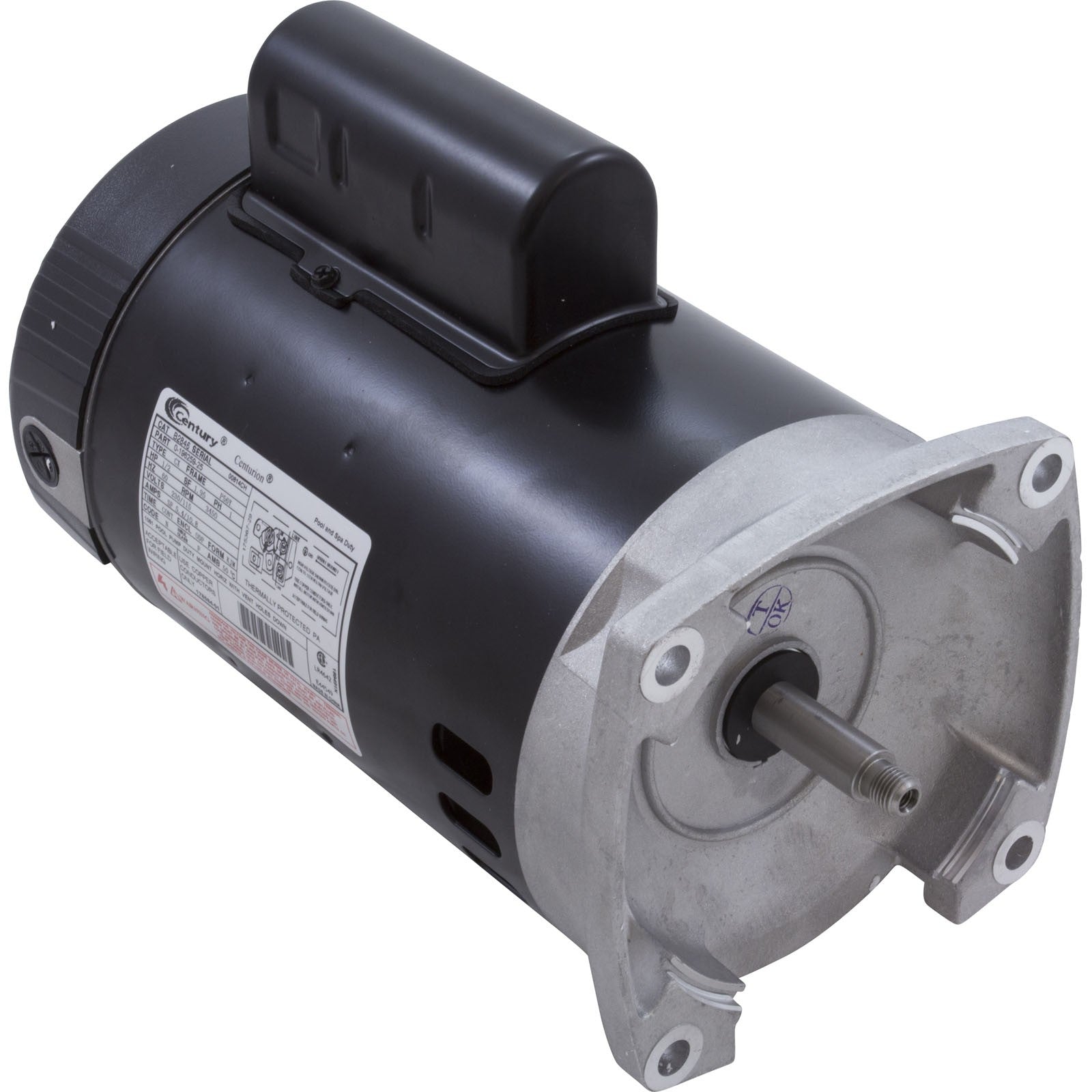 Motor, Century, 0.5hp, 115v/230v, 1-Spd, 56Yfr, SQFL : B2846