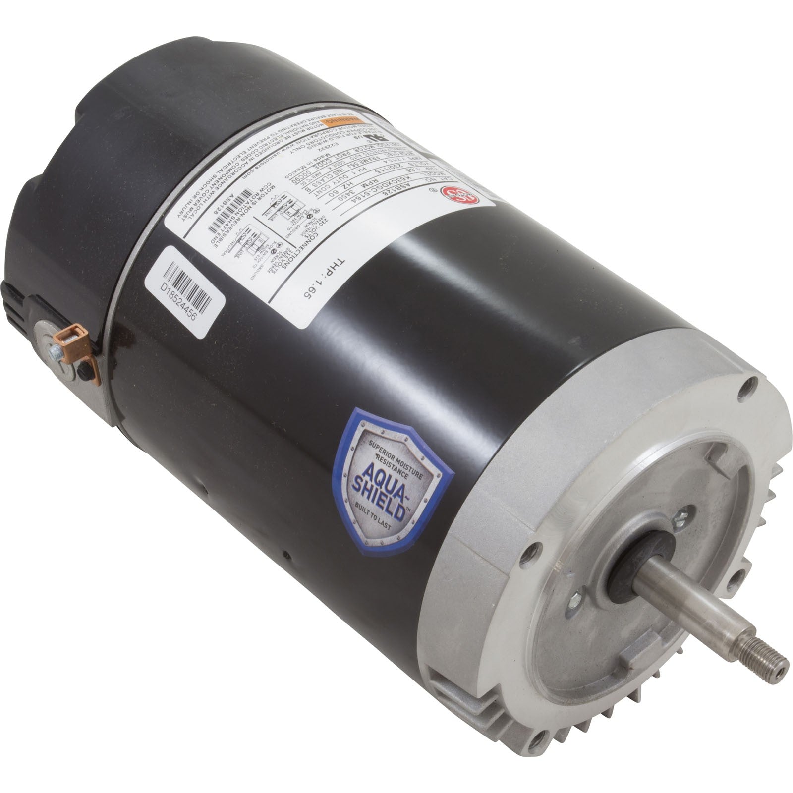 Motor, US Motor, 1.0 Horsepower, Threaded, Fullrate, 115/230 : ASB128
