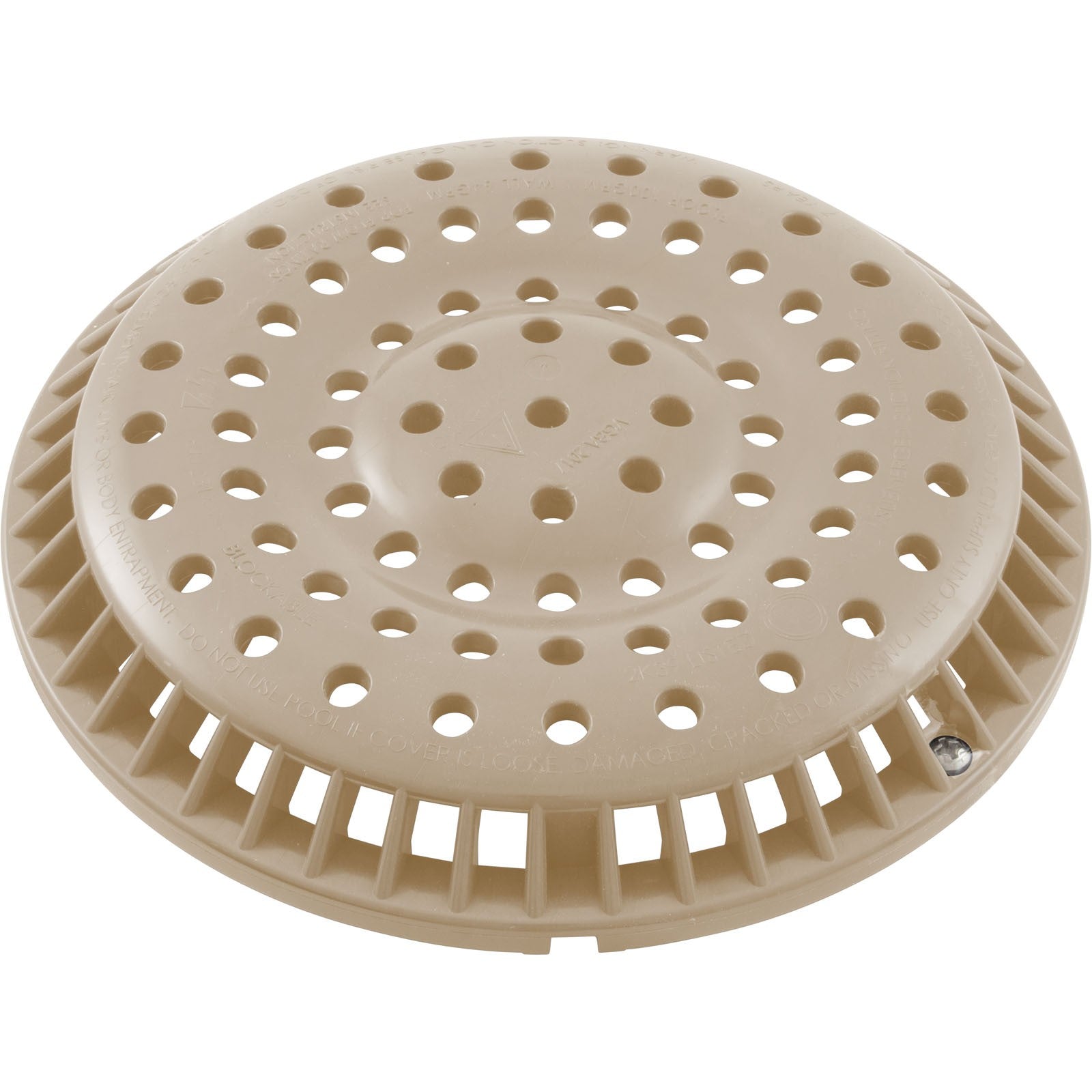Main Drain Grate, WW Anti-Vortex, 8" Round, w/ Screws, Beige : 642-2159-BEI V