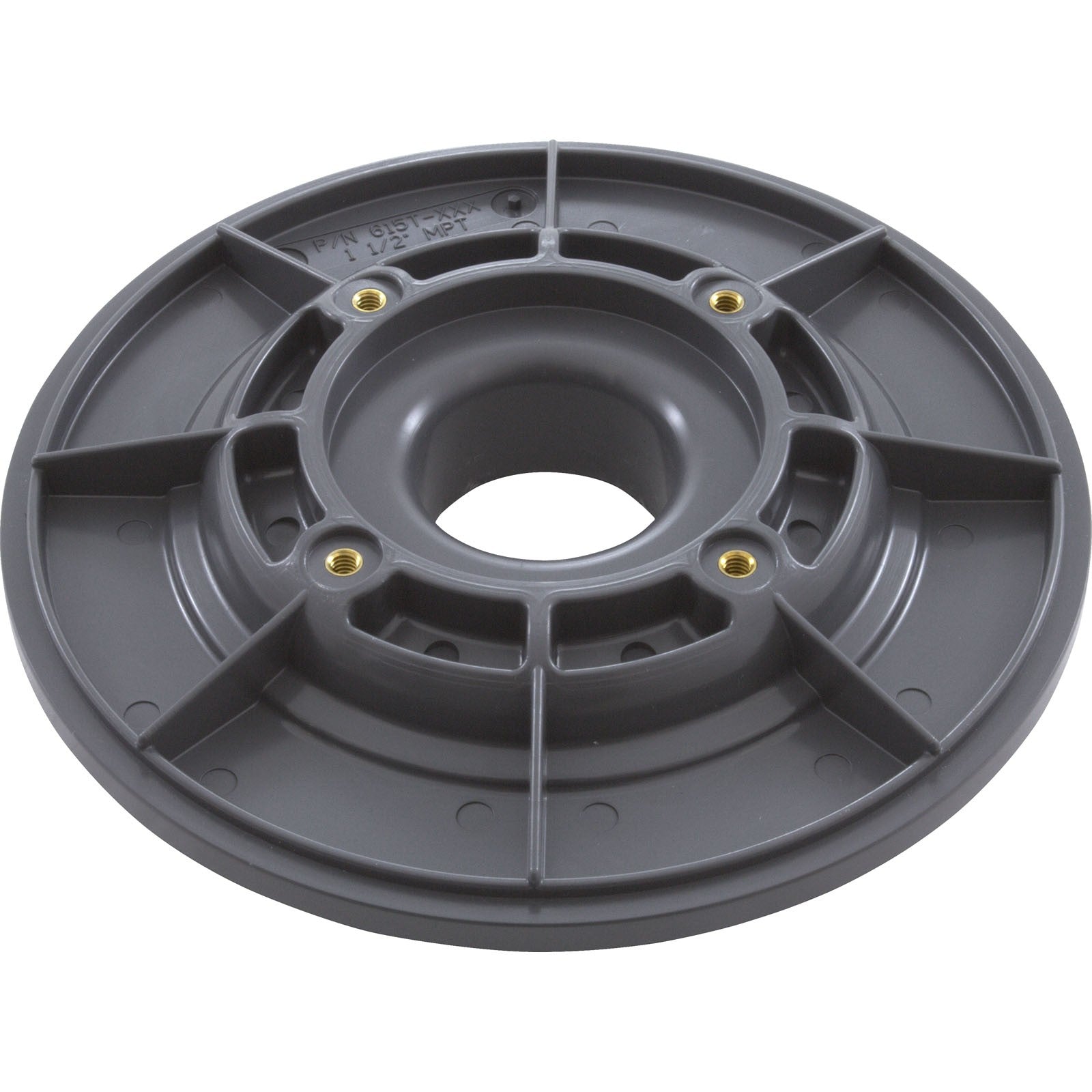 Wall Fitting, 6" dia, 1-7/8"hs, 1-1/2"mpt, Dk Gray : 615T105