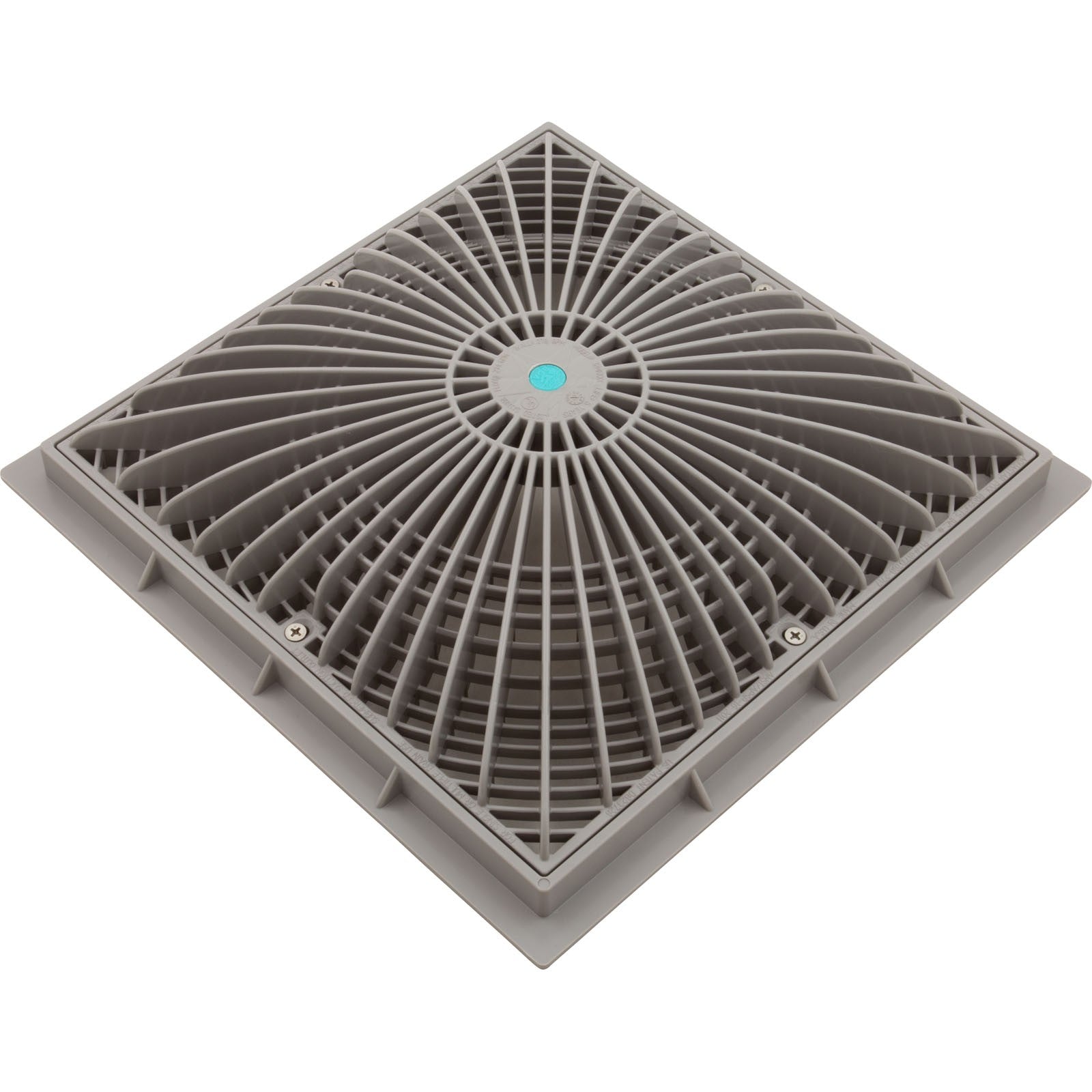 Main Drain Cover, Aquastar MoFlow, 12" Square, w/Fr, Lt Gry, VGB : 12MF103