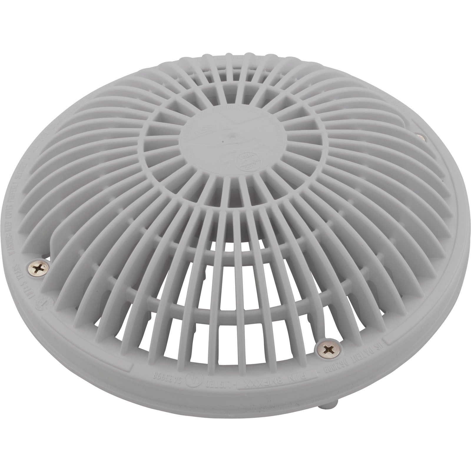 Main Drain Cover, Aquastar MoFlow, 8" Round, w/Fr, Lt Gry : 8MF103