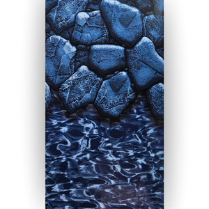 Swimline 21' Round Boulder Swirl 48-52" Above Ground Heavy Gauge Overlap/Hung Liner, LI2148BSO25