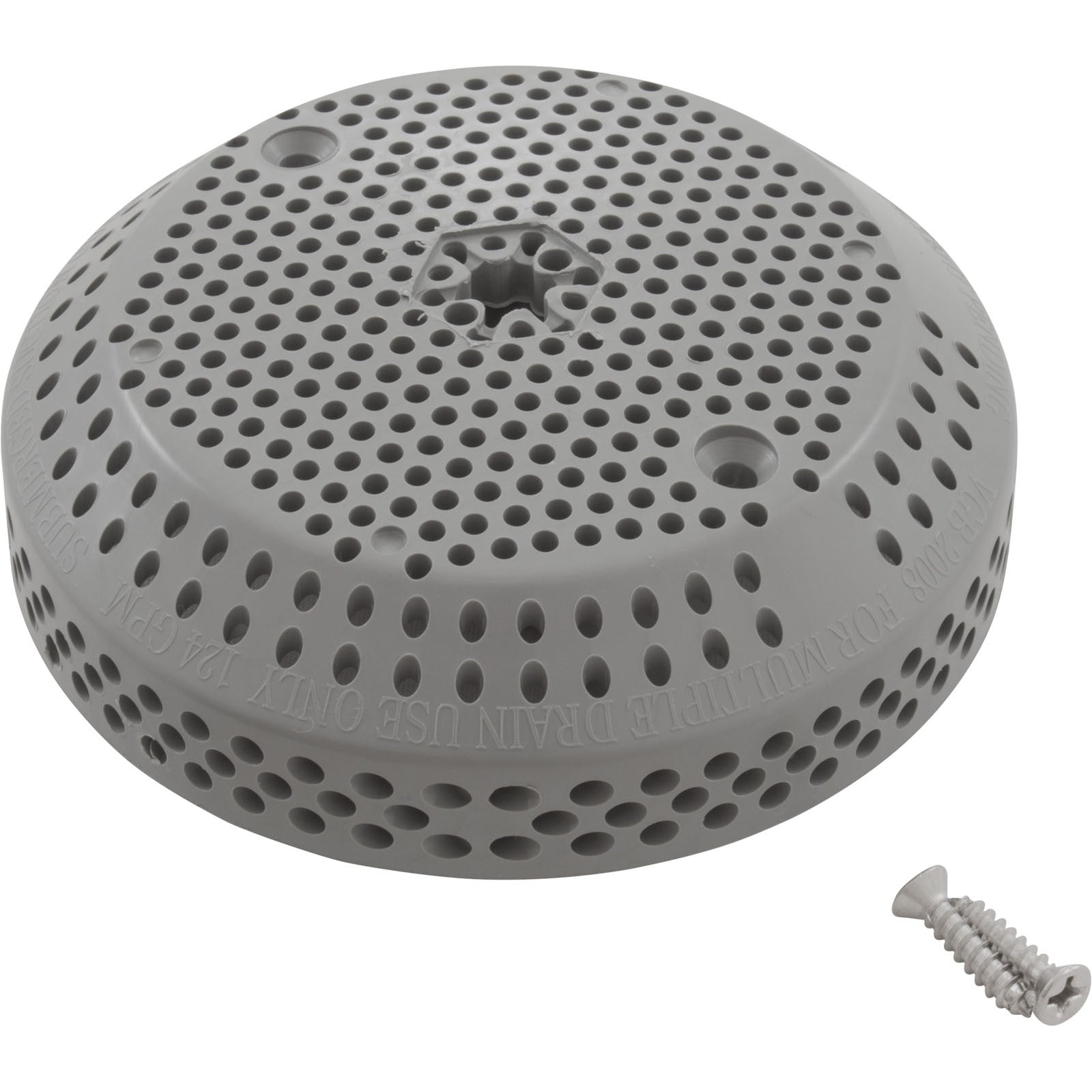 Suction Cover, BWG/GG, 3-3/4", 124 gpm, Gray, w/Screws : 30173U-CG