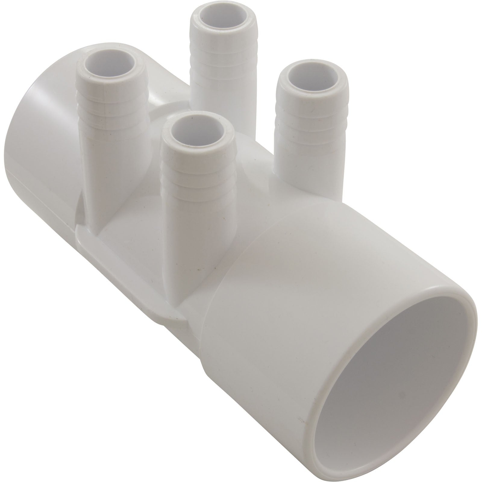 Manifold, 3/4" Barb, 4 Port, Flow Thru, 2" Slip x 2" Slip : 672-7110