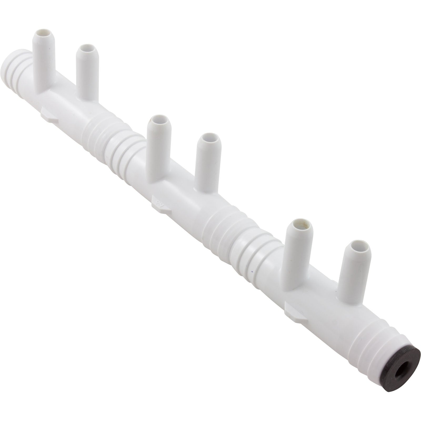 Manifold, 3/8"sb, 6 Port, Flow Thru, 3/4"b x 3/4"b : 672-7190
