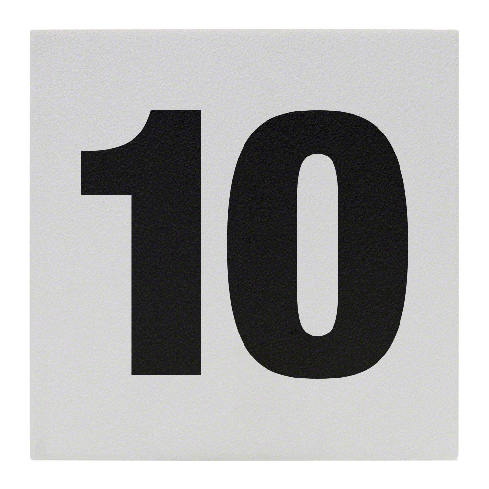 10 Ceramic Skid Resistant Tile Depth Marker 6 Inch x 6 Inch with 5 Inch Lettering