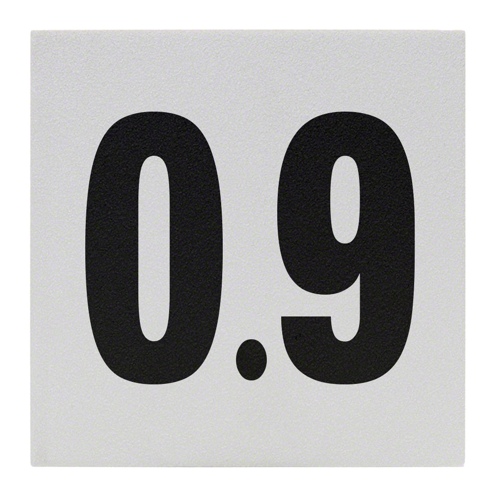 0.9 Ceramic Skid Resistant Tile Depth Marker 6 Inch x 6 Inch with 4 Inch Lettering