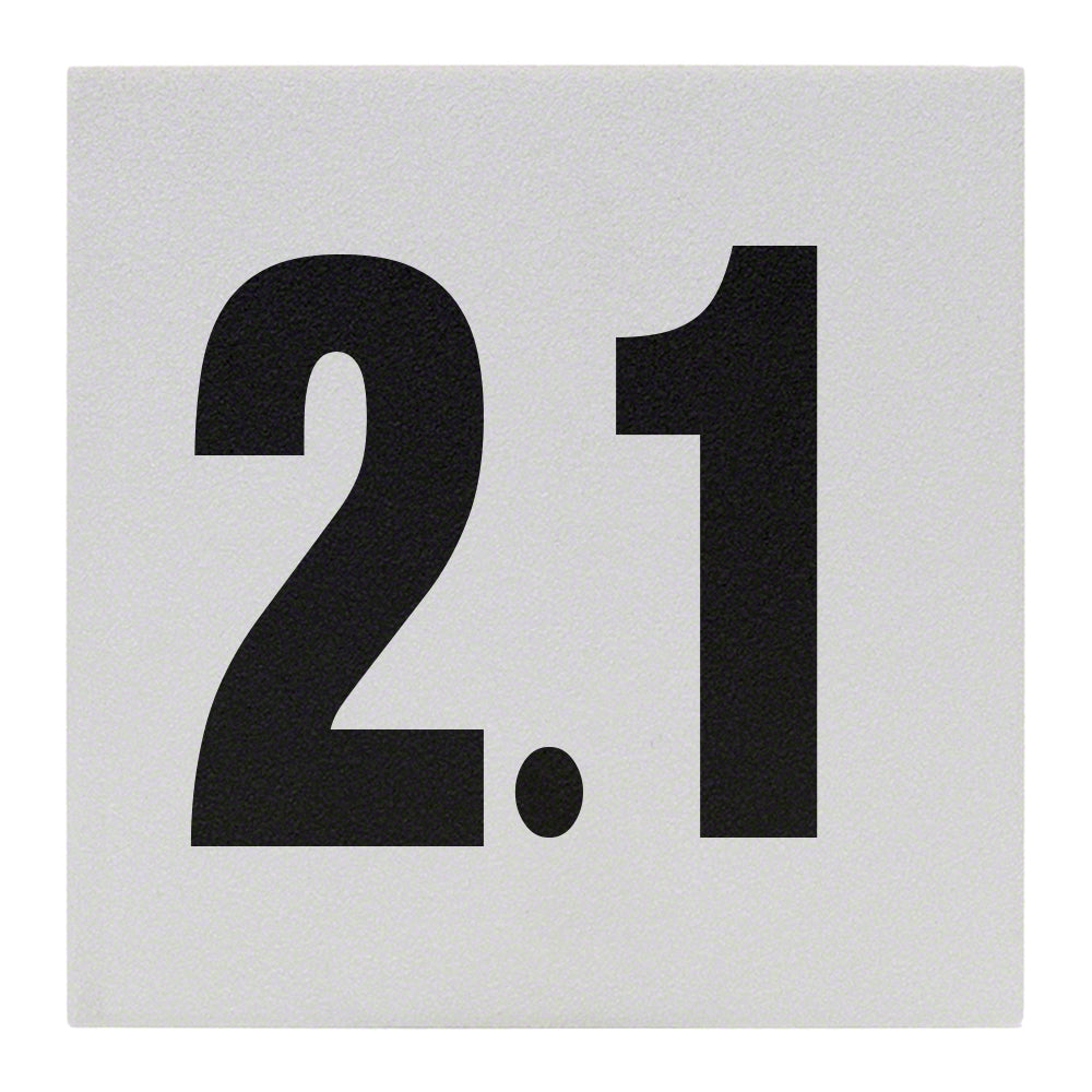2.1 Ceramic Skid Resistant Tile Depth Marker 6 Inch x 6 Inch with 4 Inch Lettering