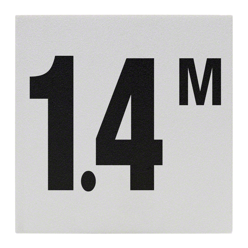 1.4 M Ceramic Skid Resistant Tile Depth Marker 6 Inch x 6 Inch with 4 Inch Lettering