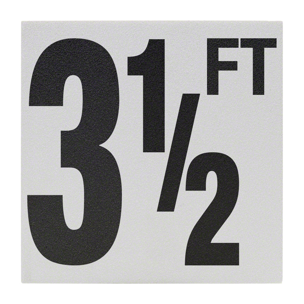3 1/2 FT Ceramic Skid Resistant Tile Depth Marker 6 Inch x 6 Inch with 5 Inch Lettering