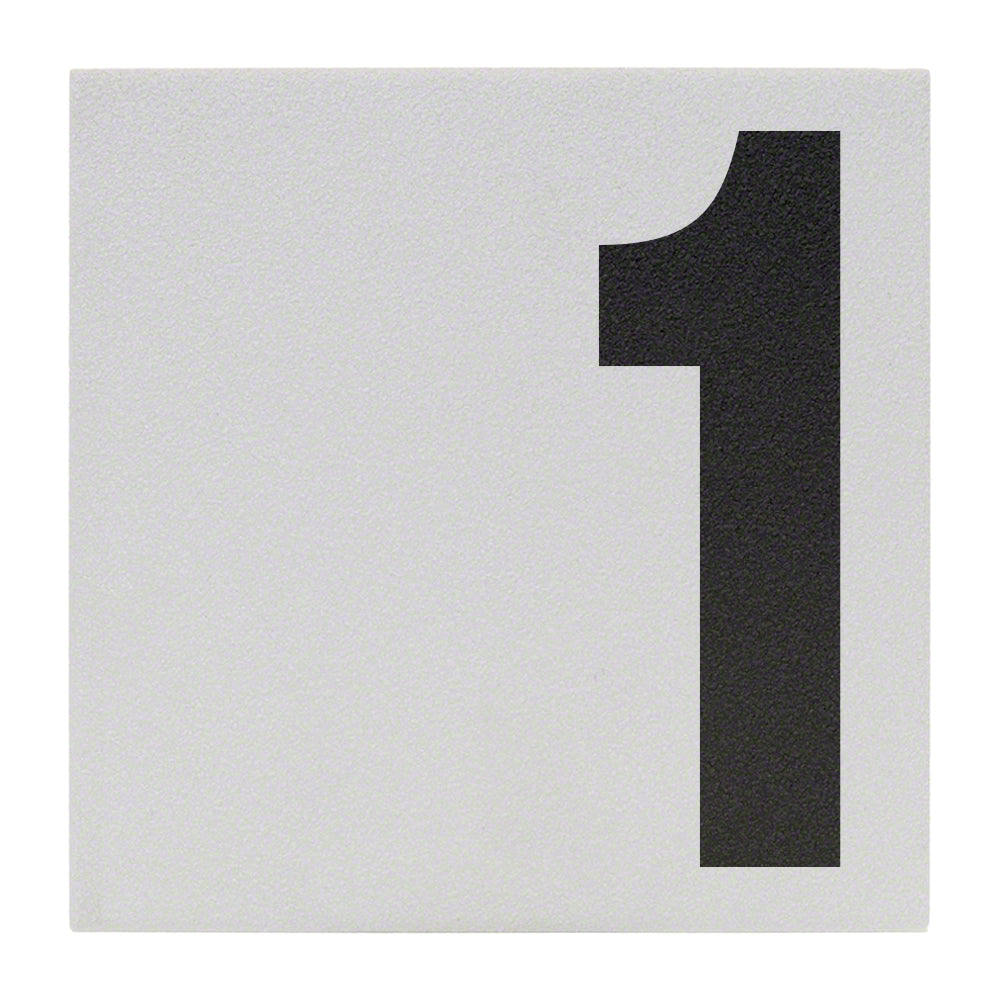 1 Offset Ceramic Skid Resistant Tile Depth Marker 6 Inch x 6 Inch with 5 Inch Lettering