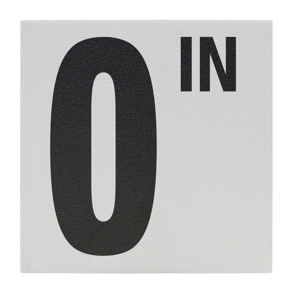 0 IN Ceramic Skid Resistant Tile Depth Marker 6 Inch x 6 Inch with 5 Inch Lettering