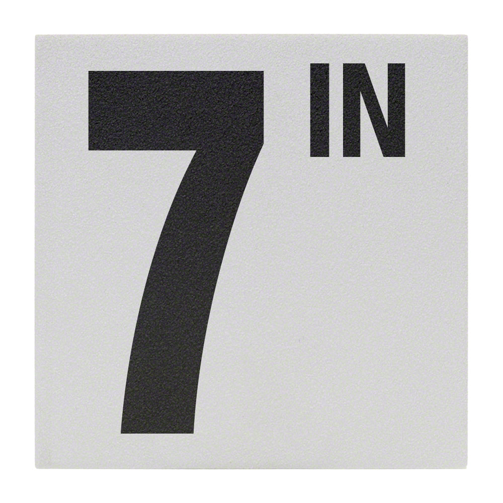 7 IN Ceramic Skid Resistant Tile Depth Marker 6 Inch x 6 Inch with 5 Inch Lettering