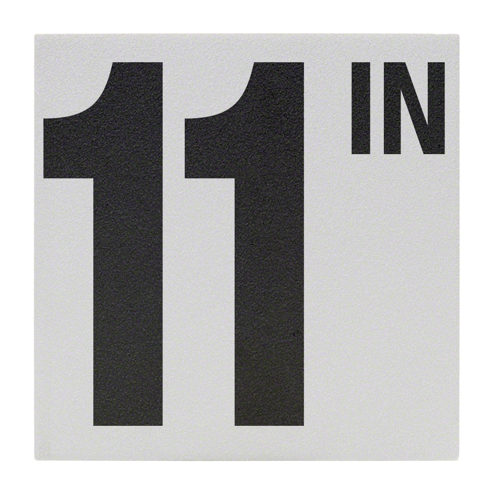 11 IN Ceramic Skid Resistant Tile Depth Marker 6 Inch x 6 Inch with 5 Inch Lettering