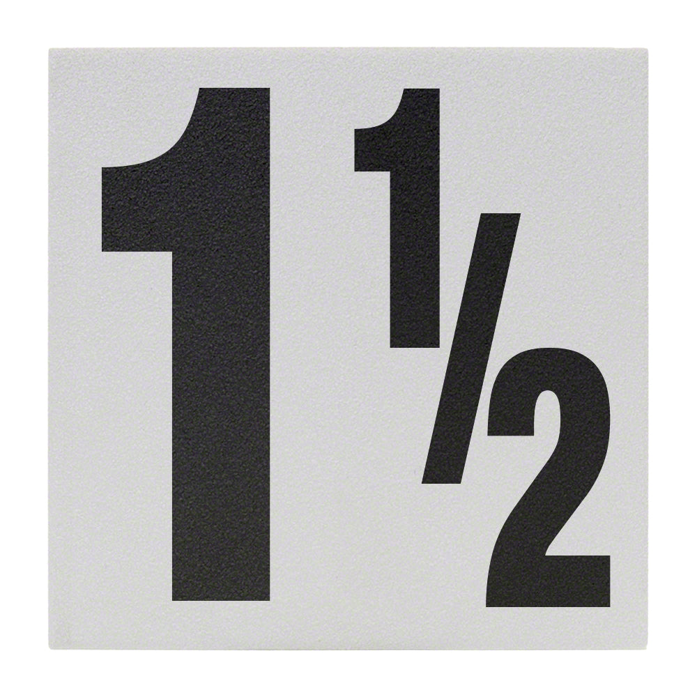 1 1/2 Ceramic Skid Resistant Tile Depth Marker 6 Inch x 6 Inch with 5 Inch Lettering