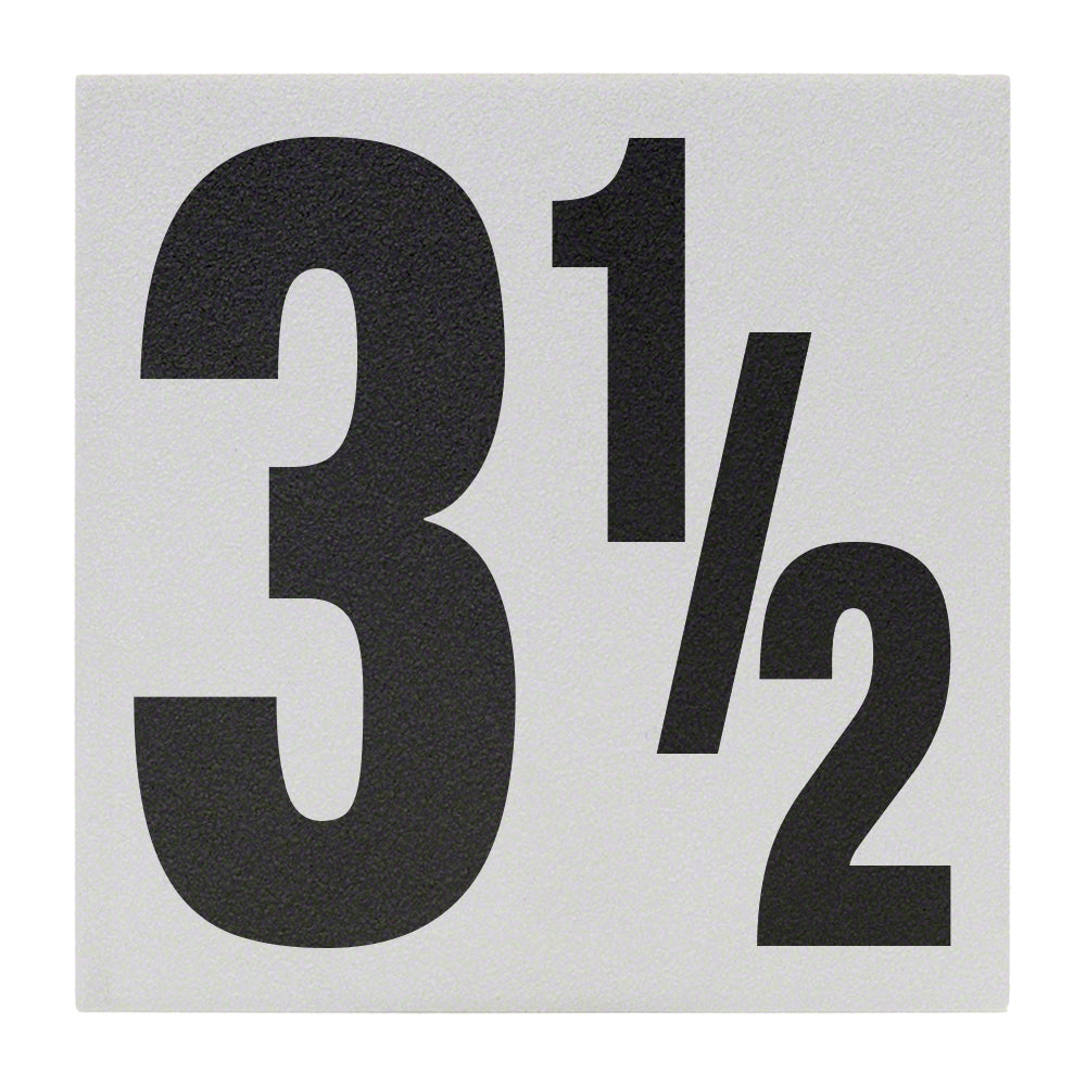 3 1/2 Ceramic Skid Resistant Tile Depth Marker 6 Inch x 6 Inch with 5 Inch Lettering