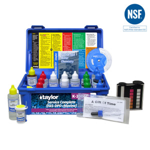 Taylor Service Complete FAS-DPD Chlorine, pH, Alkalinity, Hardness, CYA, FAS-DPD Hi-Range,Test Kit 2 Oz., K-2006C