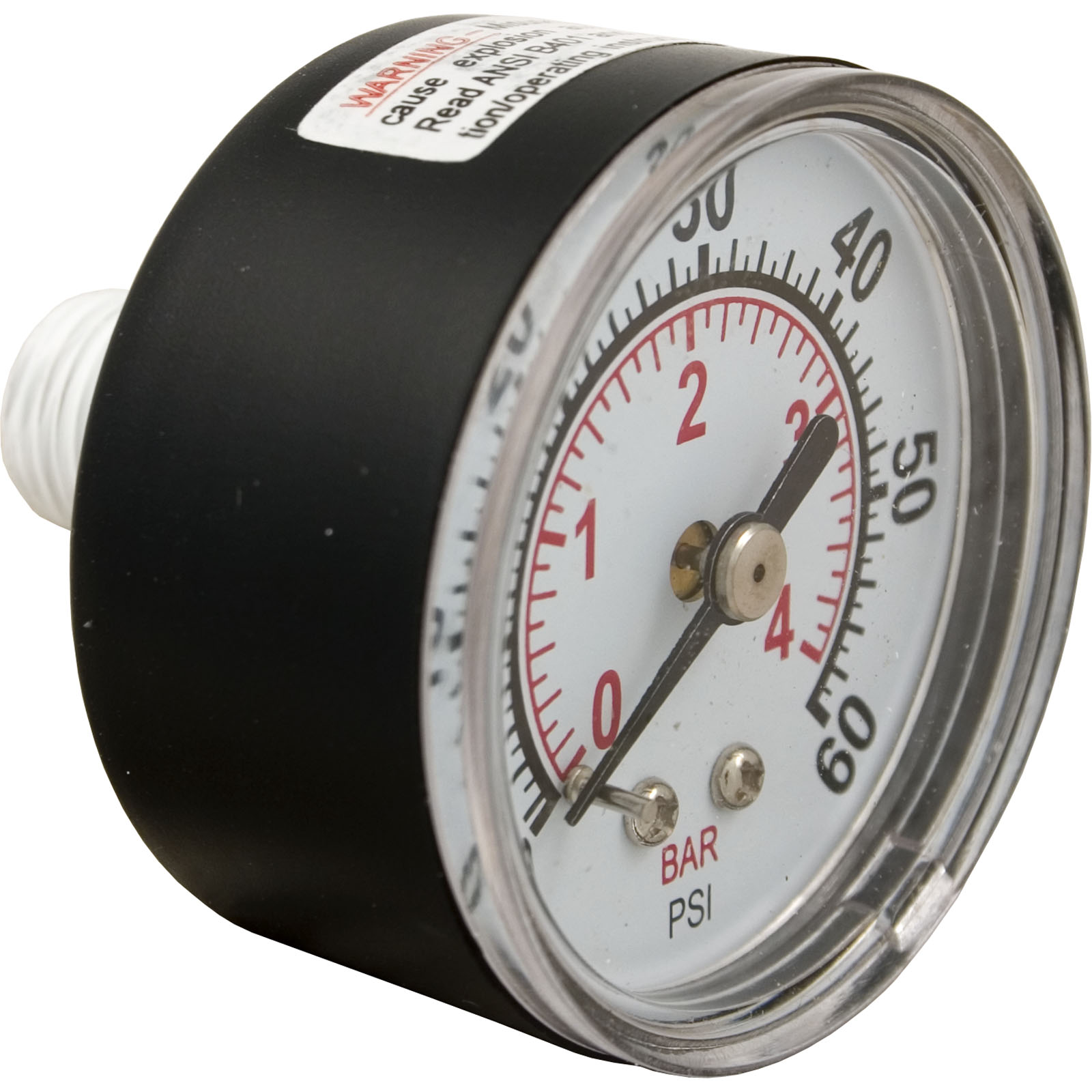 Pressure Gauge, Pentair StaRite, 1/4″mpt, 0-60psi, Back Mount | 33600-0023T