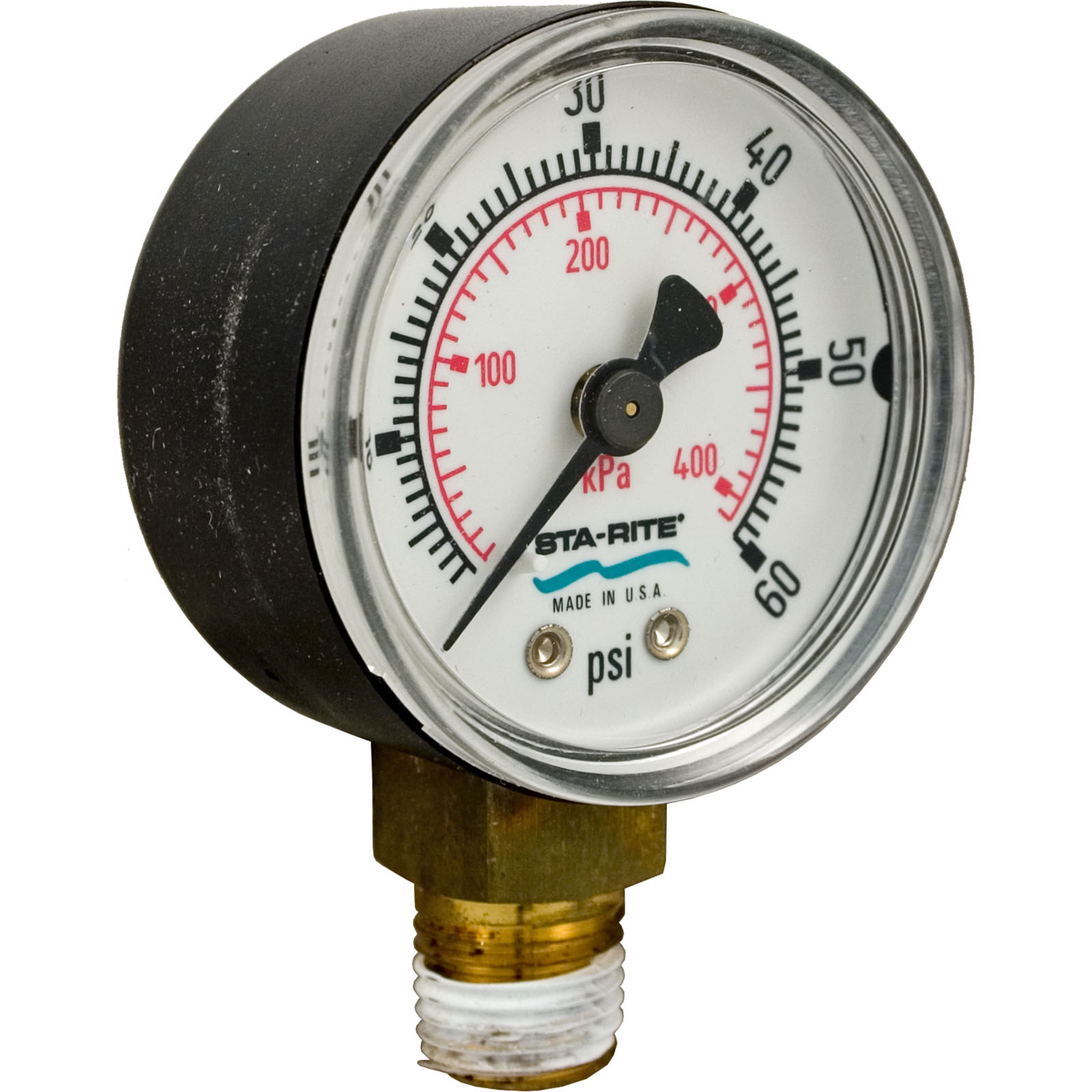 Pressure Gauge, Pentair StaRite, 1/4″mpt, 0-60psi, Bottom Mount | 15060-0000T
