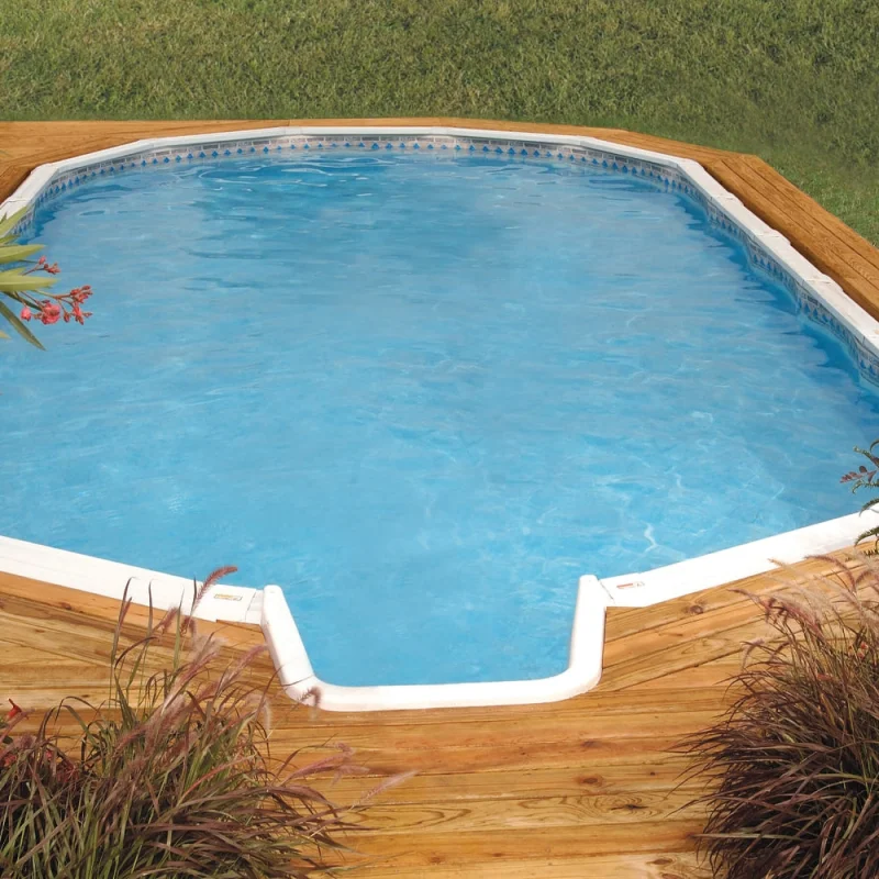 18' x 39' x 54" Oval Lomart Semi Inground Whispering Wind III Pool with In-Step & Package