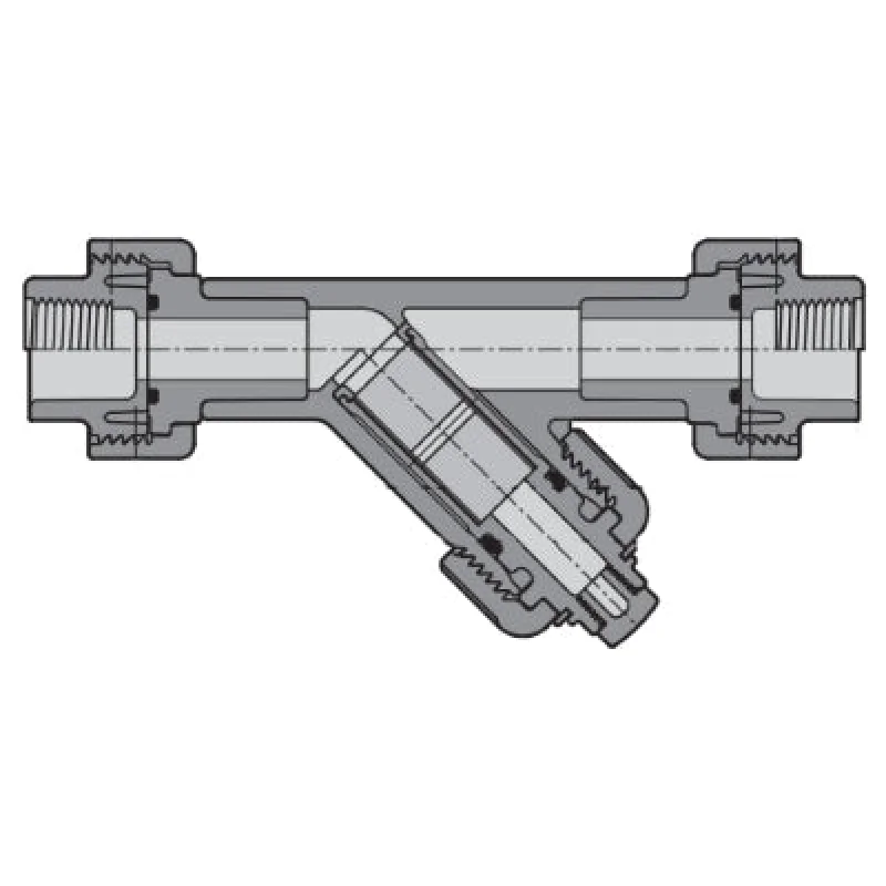 2" Spears Gray PVC True Union Y-Strainer - FIPT - EPDM - P8 Mesh (YS2BP8-020)