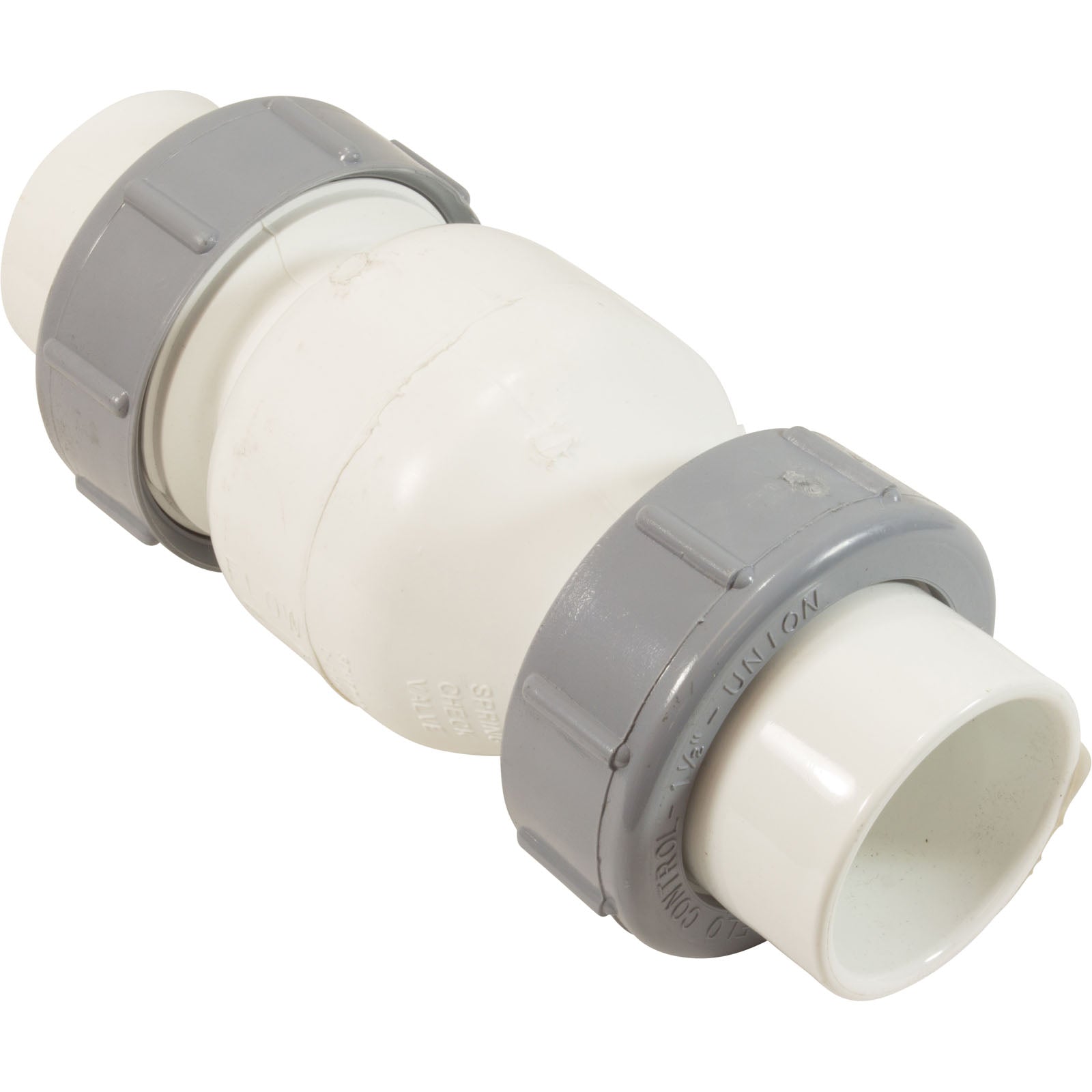Check Valve, Flo Control,Spring,1-1/2"s,1/2lb,True Union,White