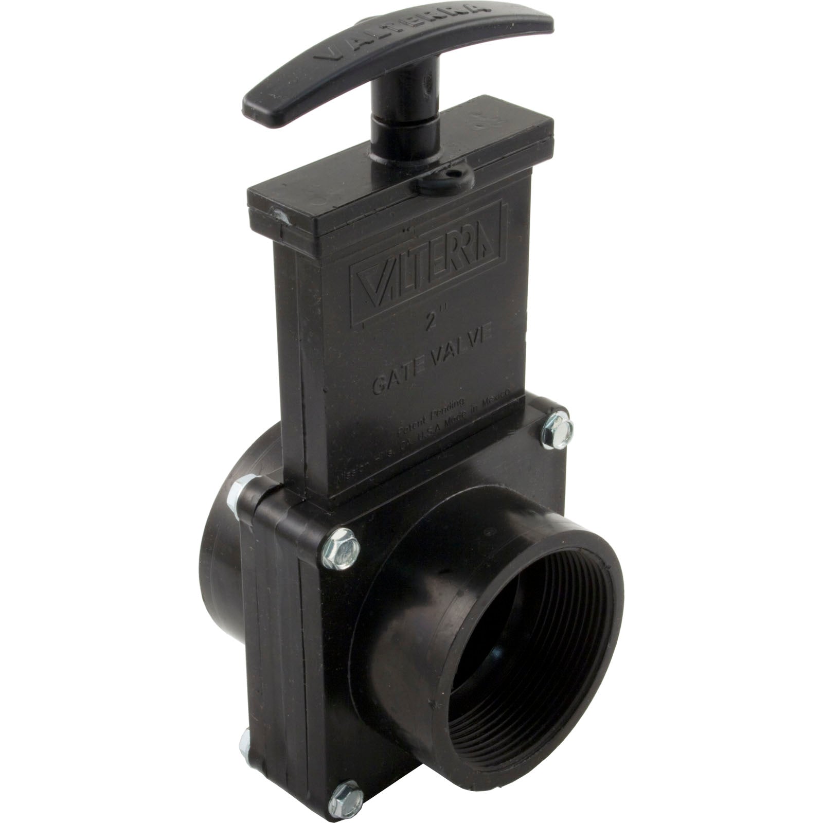 Gate Valve, 3 pc, Valterra, 2"fpt x 2"fpt, 40psi, Black