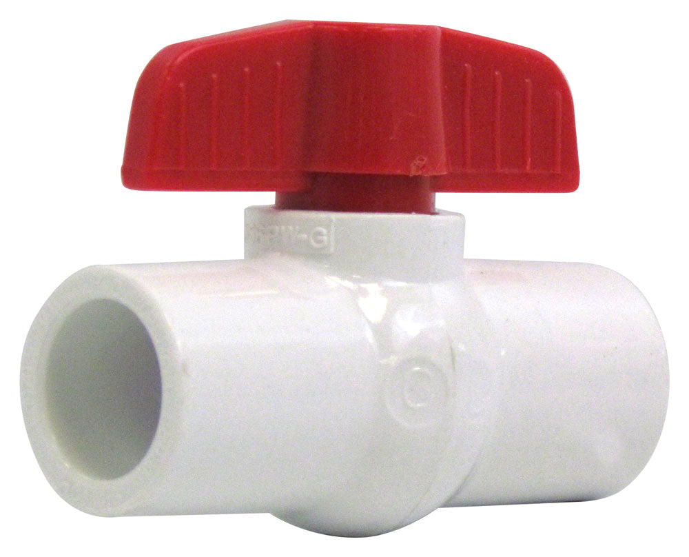 PVC Ball Valve - 1/2 Inch Solvent x Solvent - NSF