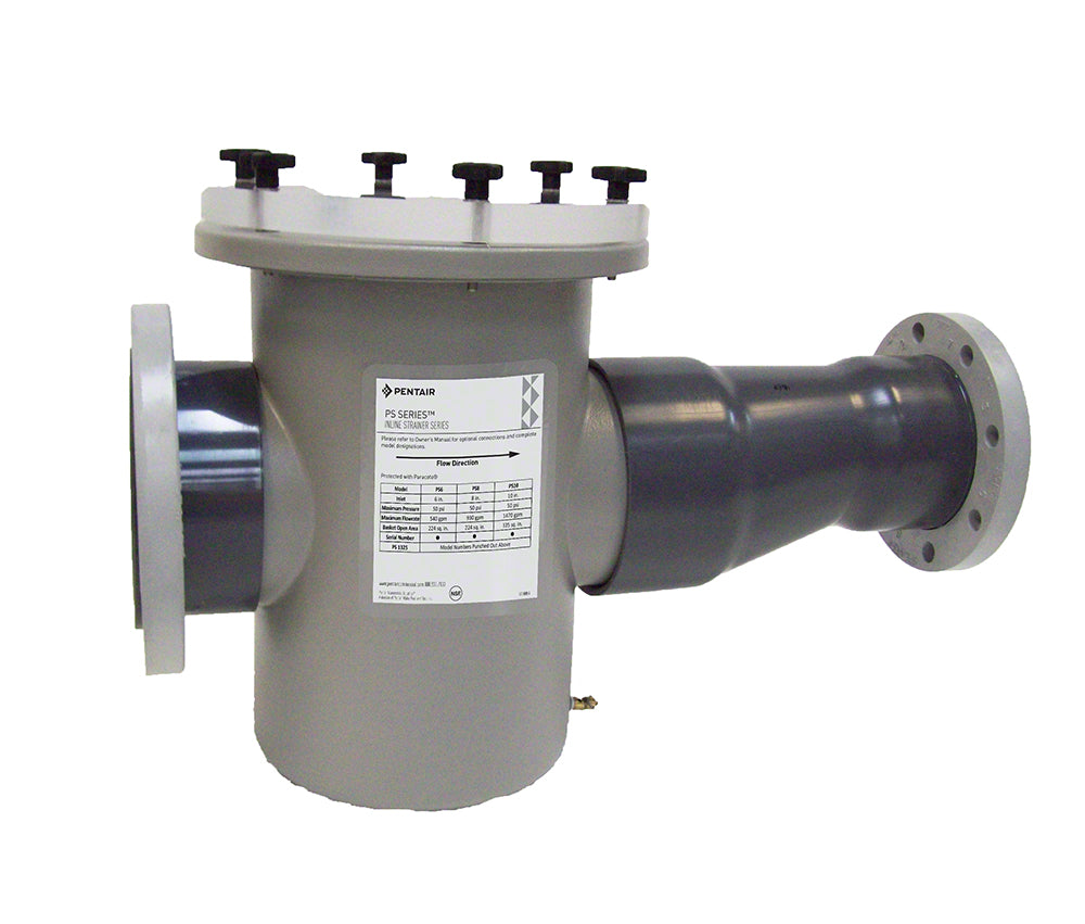 PS Series Inline Strainer 10 x 8 Inch Plastic Flanged Eccentric