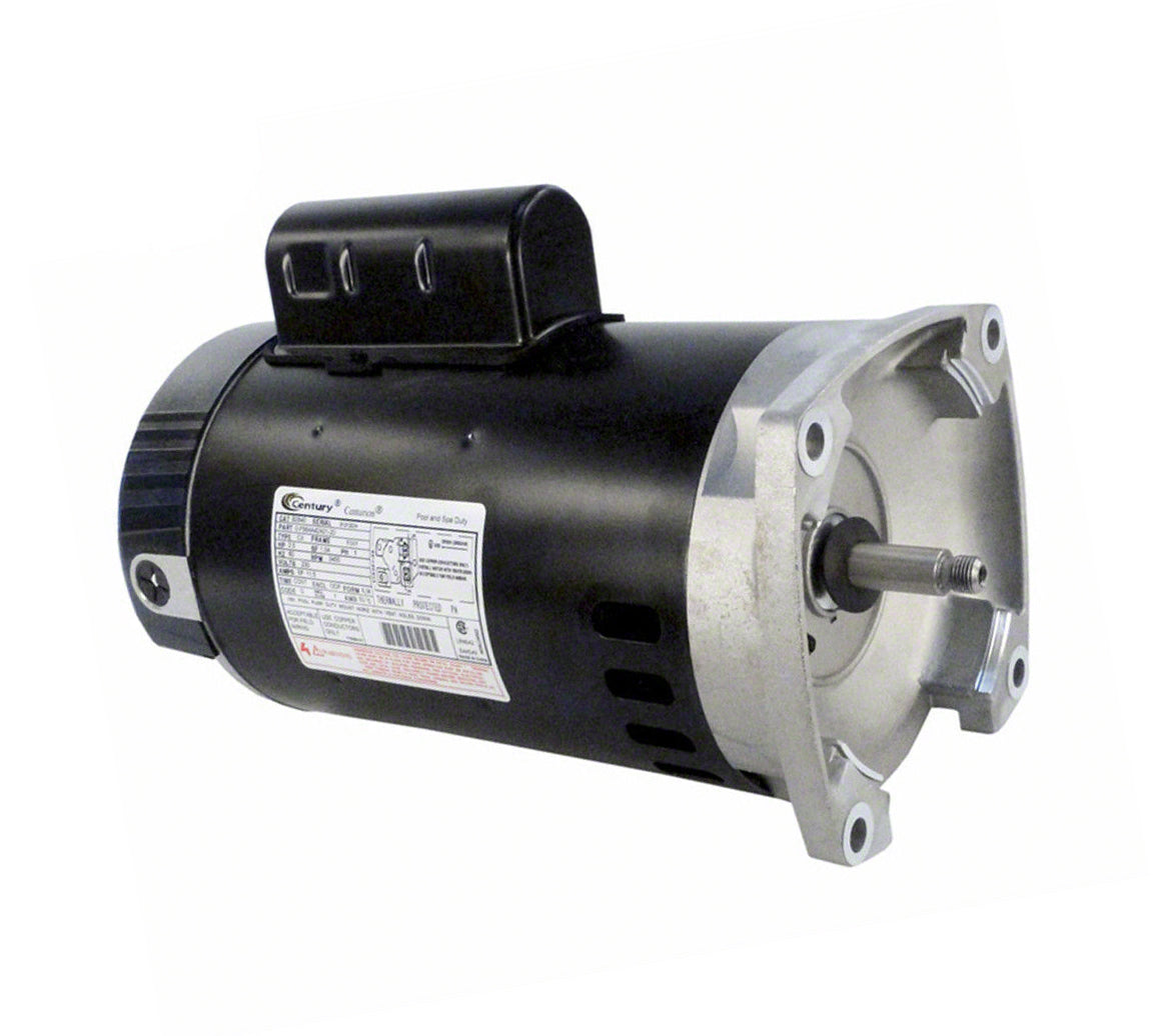 2 HP Pump Motor Square Flange - 2-Speed 1-Phase 230 Volts 60 Hz - Black
